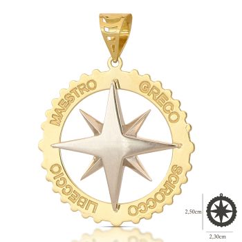 Pendente Rosa dei Venti bicolore