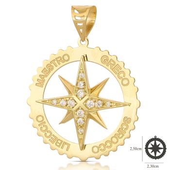 Pendente Rosa dei Venti gialla