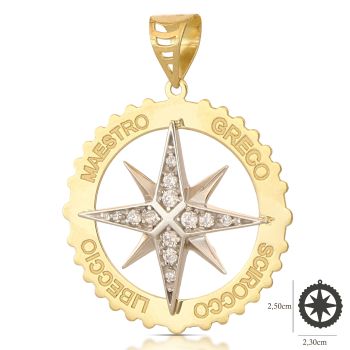 Pendente Rosa dei Venti bicolore