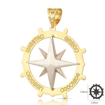 Pendente Rosa dei Venti bicolore