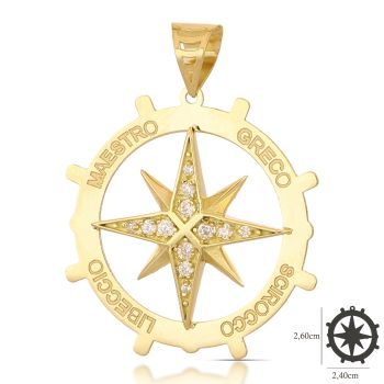 Pendente Rosa dei Venti gialla