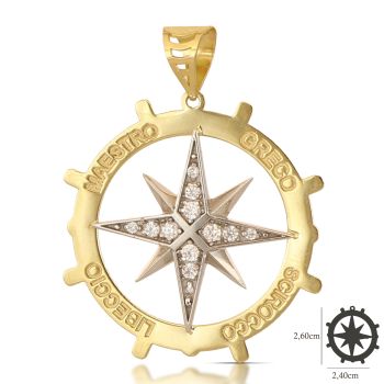 Pendente Rosa dei Venti bicolore