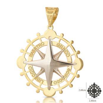 Pendente Rosa dei Venti bicolore