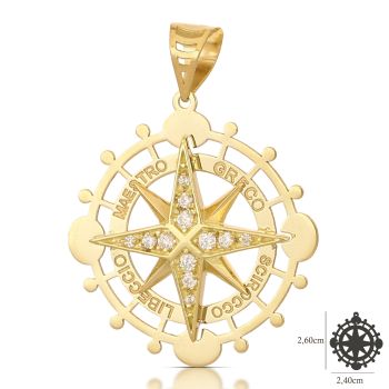 Pendente Rosa dei Venti gialla