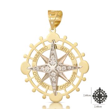 Pendente Rosa dei Venti bicolore