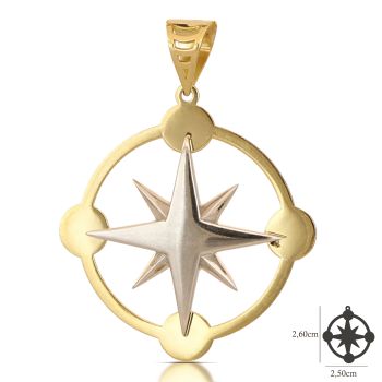 Pendente Rosa dei Venti bicolore
