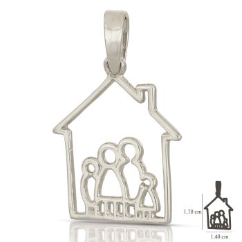 Pendente Casa con famiglia bianco