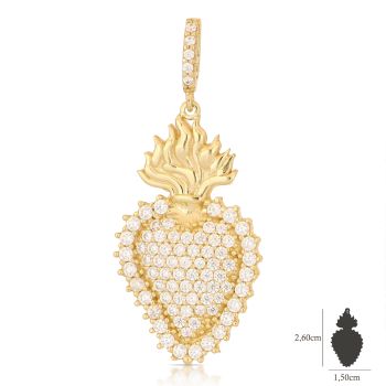 Pendente Cuore Votivo, pietre bianche