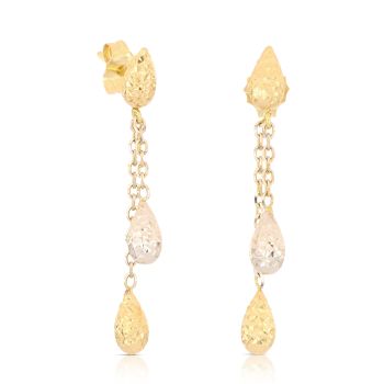 Orecchini pendenti martellati bicolore