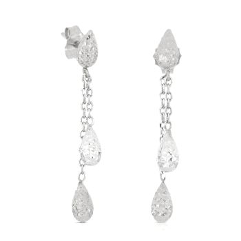 Orecchini pendenti martellati bianchi