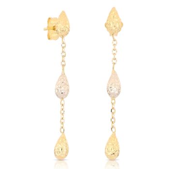 Orecchini pendenti martellati bicolore