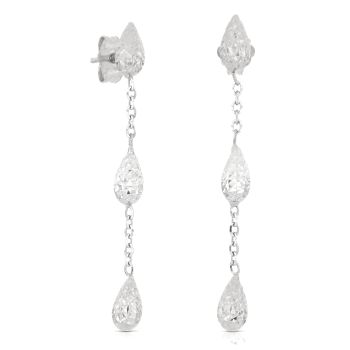 Orecchini pendenti martellati bianchi