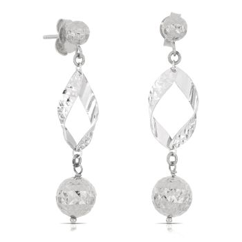 Orecchini pendenti martellati bianchi