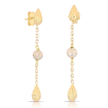 Orecchini pendenti martellati bicolore