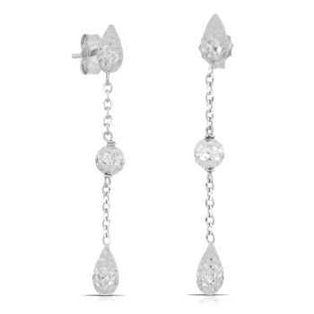 Orecchini pendenti martellati bianchi