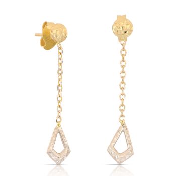 Orecchini pendenti martellati bicolore