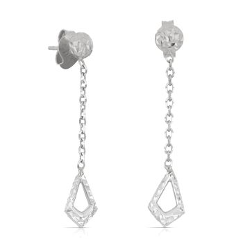 Orecchini pendenti martellati bianchi