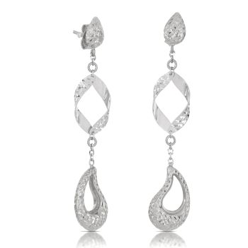 Orecchini pendenti martellati bianchi