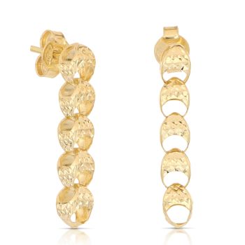 Orecchini pendenti martellati gialli