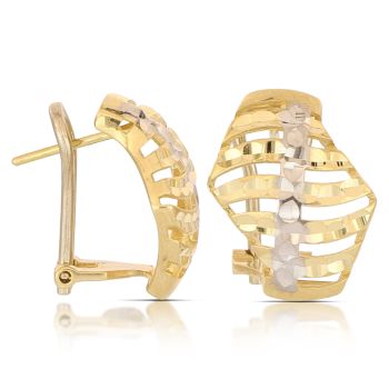 Orecchini a lastra traforati bicolore