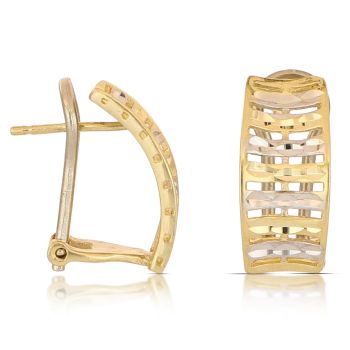 Orecchini a lastra traforati bicolore