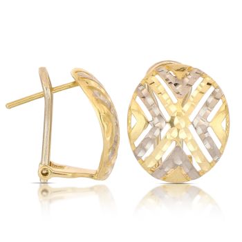 Orecchini a lastra traforati bicolore