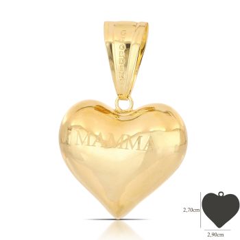 Pendente Cuore elettroformato Mamma