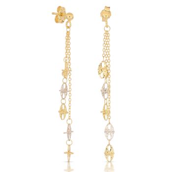 Orecchini pendenti bicolore