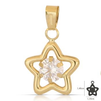 Pendente punto luce stella giallo