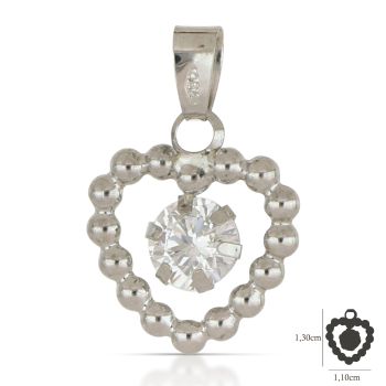 Pendente punto luce cuore bianco