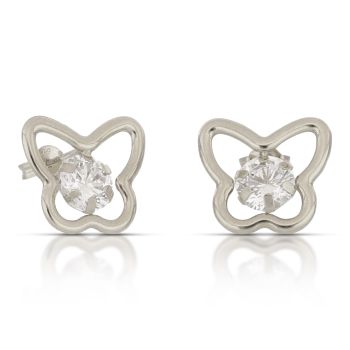 Orecchini punto luce farfalla bianco