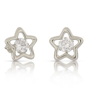 Orecchini punto luce stella bianco