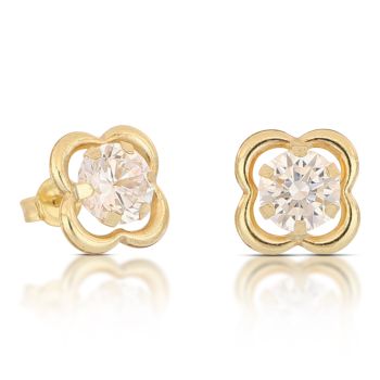 Orecchini punto luce quadrifoglio giallo