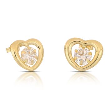 Orecchini punto luce cuore giallo