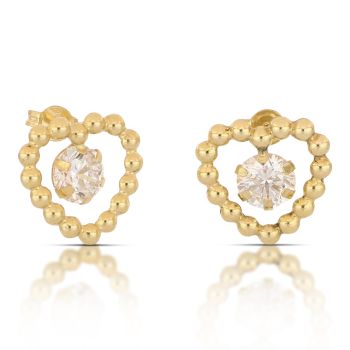 Orecchini punto luce cuore giallo