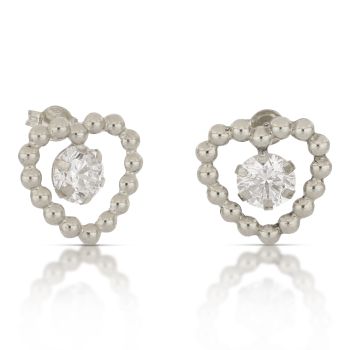 Orecchini punto luce cuore bianco