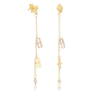 Orecchini pendenti bicolore