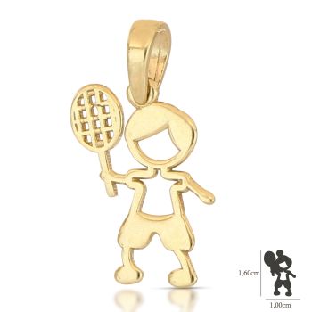 Pendente Bimbo con racchetta giallo