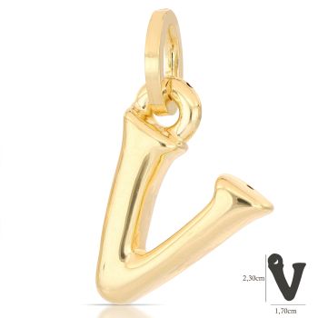 Pendente lettera elettroformata   V