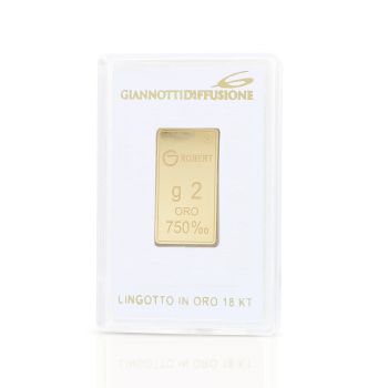 Lingotto in oro 18kt 2grammi