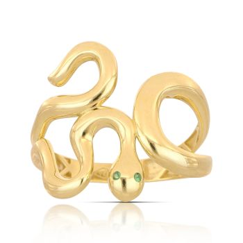 Anello serpente occhi verdi