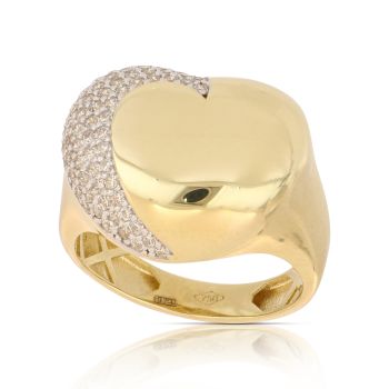 Anello cuore con zirconi