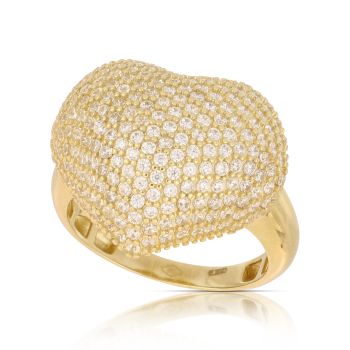 Anello cuore pave' giallo