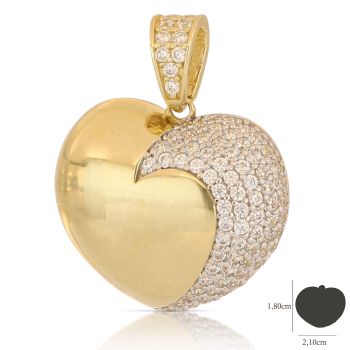 Pendente cuore con zirconi