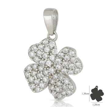 Pendente quadrifoglio bianco