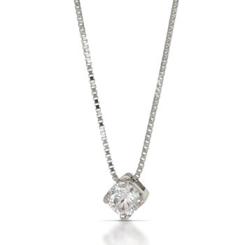 Girocollo solitario bianco 3mis