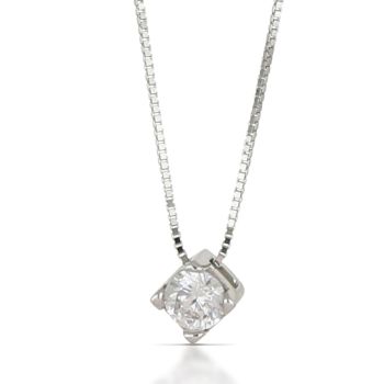 Girocollo solitario bianco 4mis