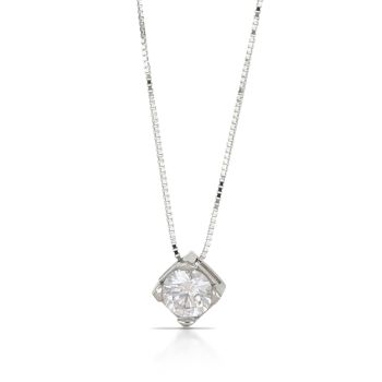 Girocollo solitario bianco 6mis