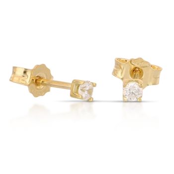 Orecchini solitario giallo 2mis