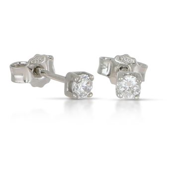 Orecchini solitario bianco 3mis